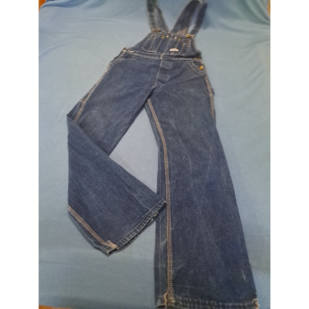 Big Smith Vintage Denim Overalls Indigo Blue Carpenter Bib Workwear womens 32x29